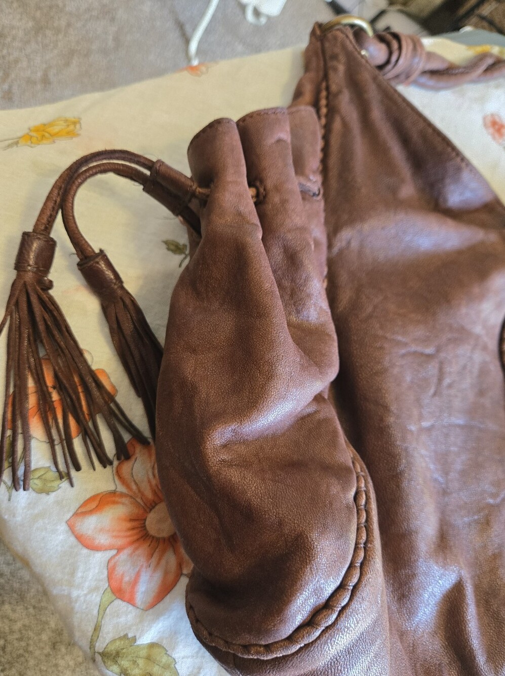 Hobo International Brown Leather Hobo Bag – Soft Slouch Shoulder Tote - Picture 7 of 16